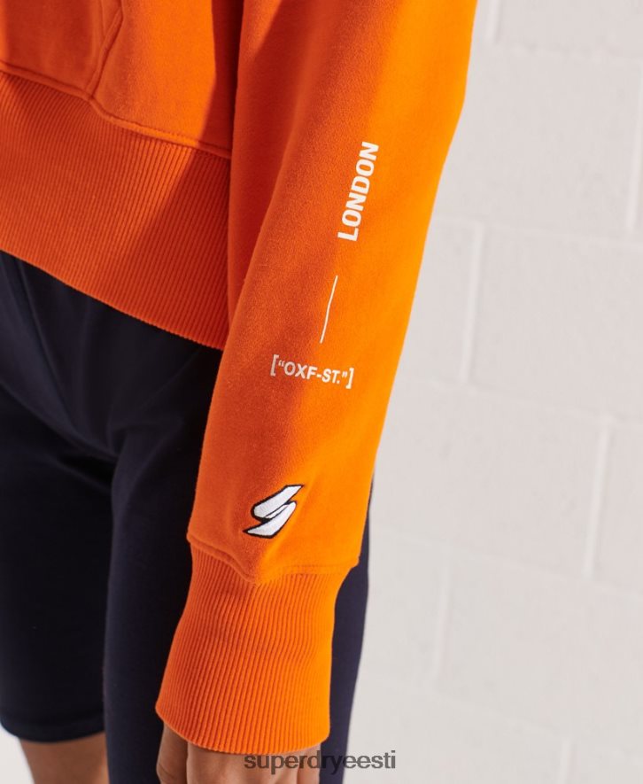 Superdry naised cooperate logo crop hoodie B2LT46145 Riietus oranž