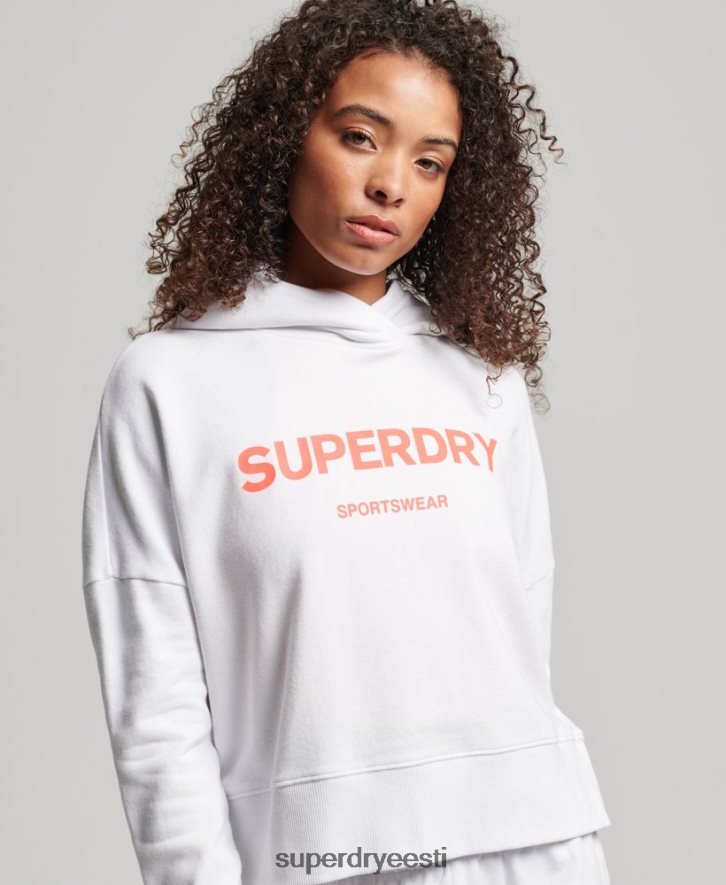 Superdry naised core sport crop box hoodie B2LT43359 Riietus valge