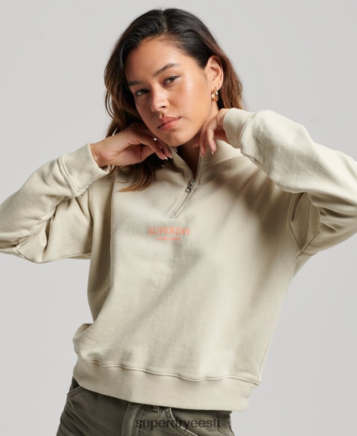 Superdry naised core sport pool tõmblukuga track top B2LT43327 Riietus beež