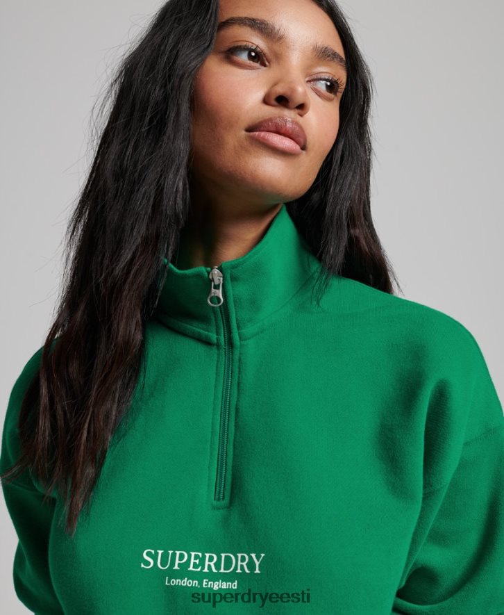 Superdry naised core sport pool tõmblukuga track top B2LT43373 Riietus roheline