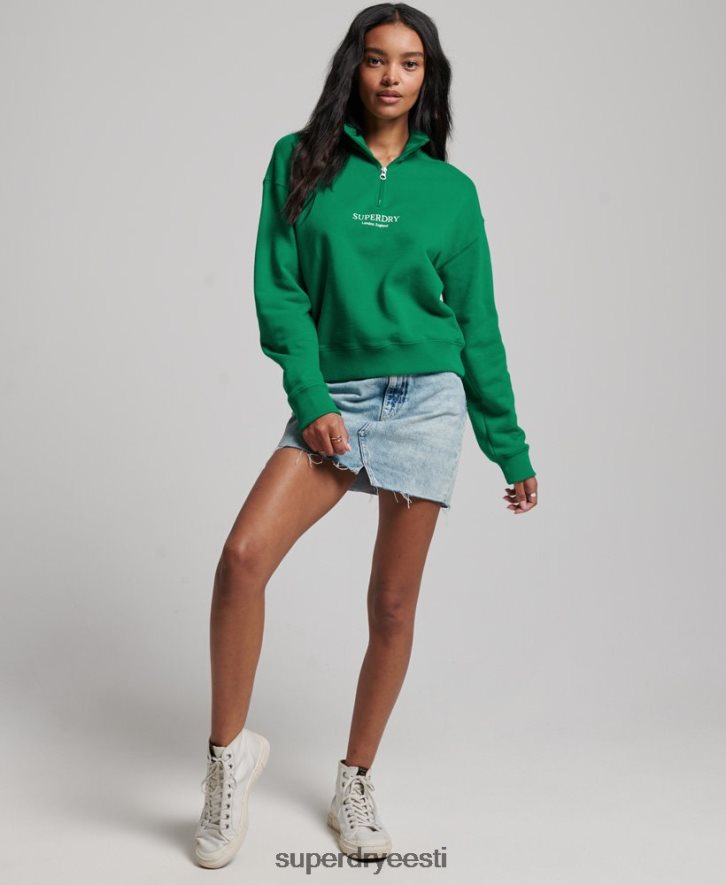 Superdry naised core sport pool tõmblukuga track top B2LT43373 Riietus roheline