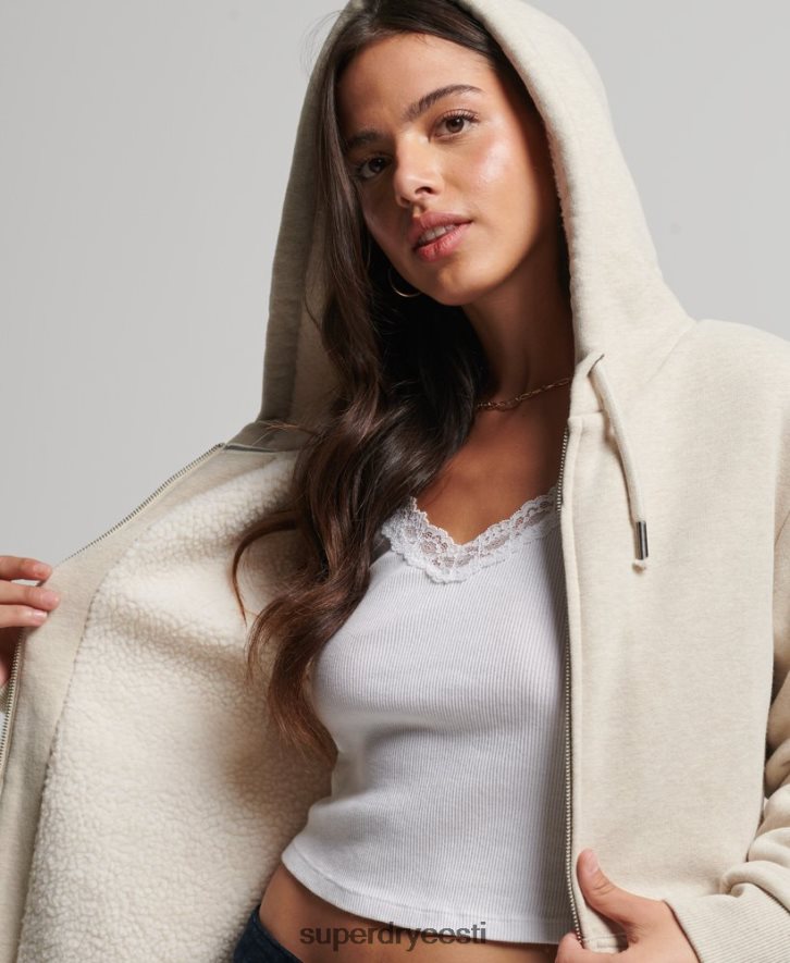Superdry naised hädavajalik borgi voodriga lukuga kapuuts B2LT45743 Riietus kreem
