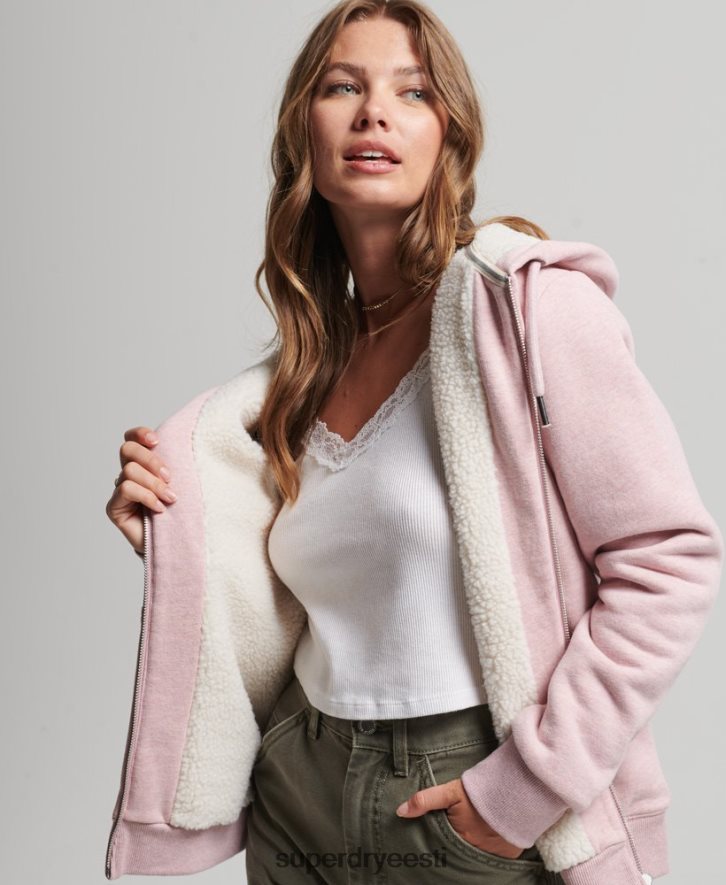 Superdry naised hädavajalik borgi voodriga lukuga kapuuts B2LT45745 Riietus roosa