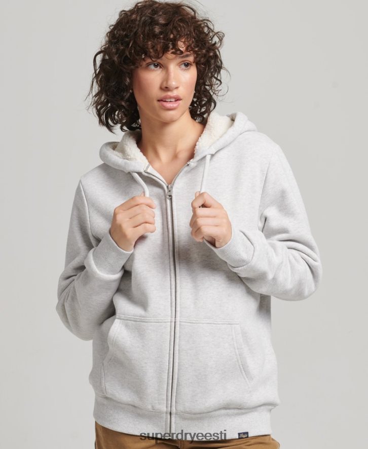 Superdry naised hädavajalik borgi voodriga lukuga kapuuts B2LT45752 Riietus helehall