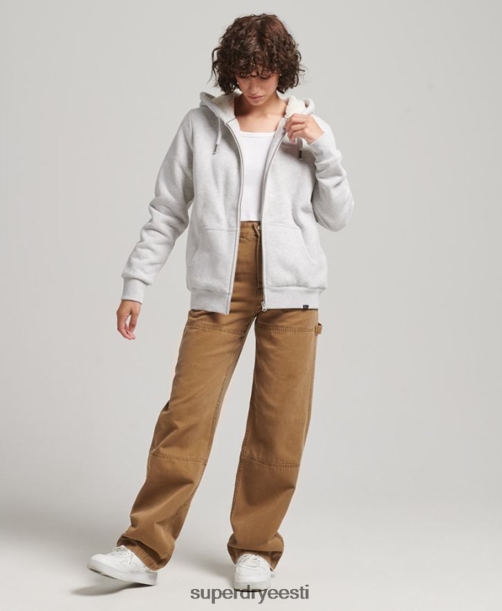 Superdry naised hädavajalik borgi voodriga lukuga kapuuts B2LT45752 Riietus helehall