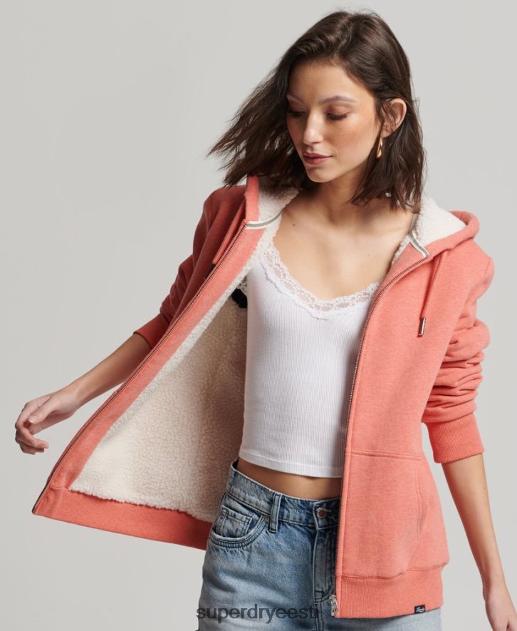 Superdry naised hädavajalik borgi voodriga lukuga kapuuts B2LT45767 Riietus korallid