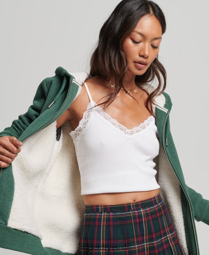 Superdry naised hädavajalik borgi voodriga lukuga kapuuts B2LT45782 Riietus roheline