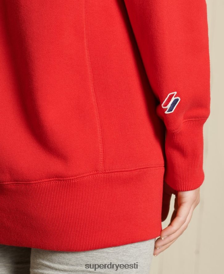 Superdry naised hädavajalik ülisuur meeskonna dressipluus B2LT45961 Riietus punane