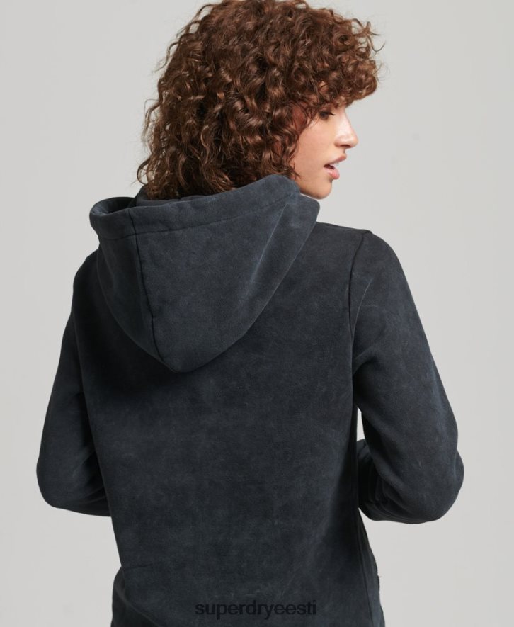 Superdry naised kaubamärgiga metallist kapuuts B2LT45783 Riietus must