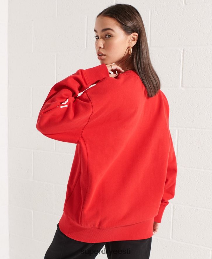 Superdry naised kolledži graafiline ülisuur meeskonna dressipluus B2LT45838 Riietus punane