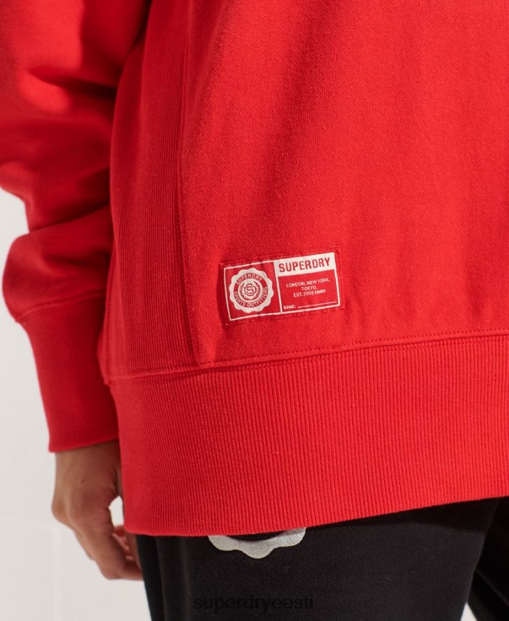 Superdry naised kolledži graafiline ülisuur meeskonna dressipluus B2LT45838 Riietus punane