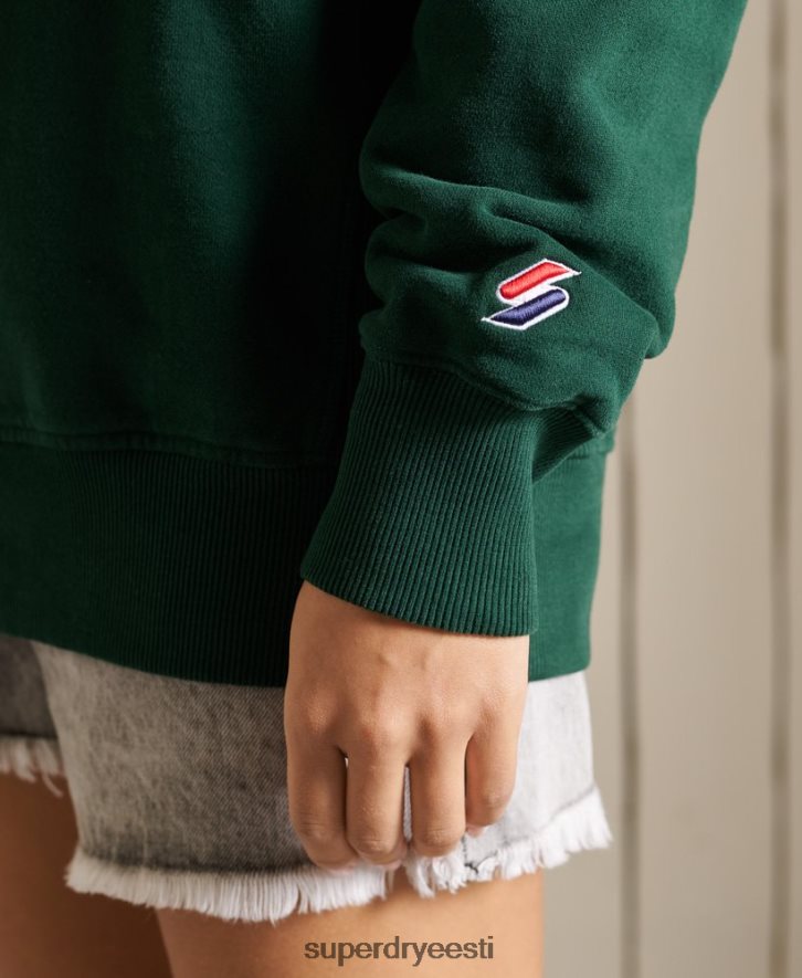 Superdry naised kolledži graafiline ülisuur meeskonna dressipluus B2LT46162 Riietus roheline