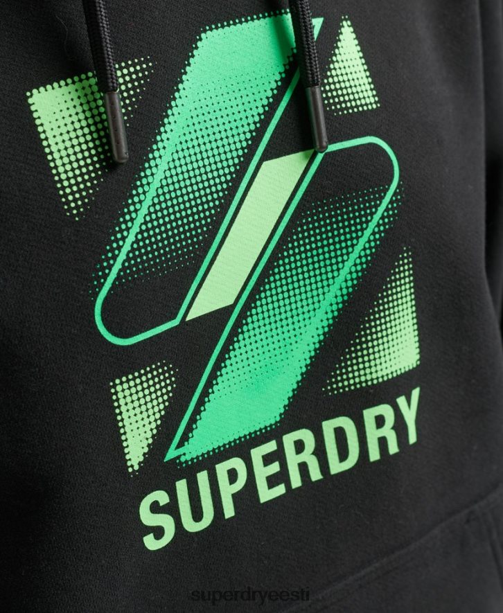 Superdry naised kood pooltooni logoga ülisuur kapuuts B2LT45791 Riietus must