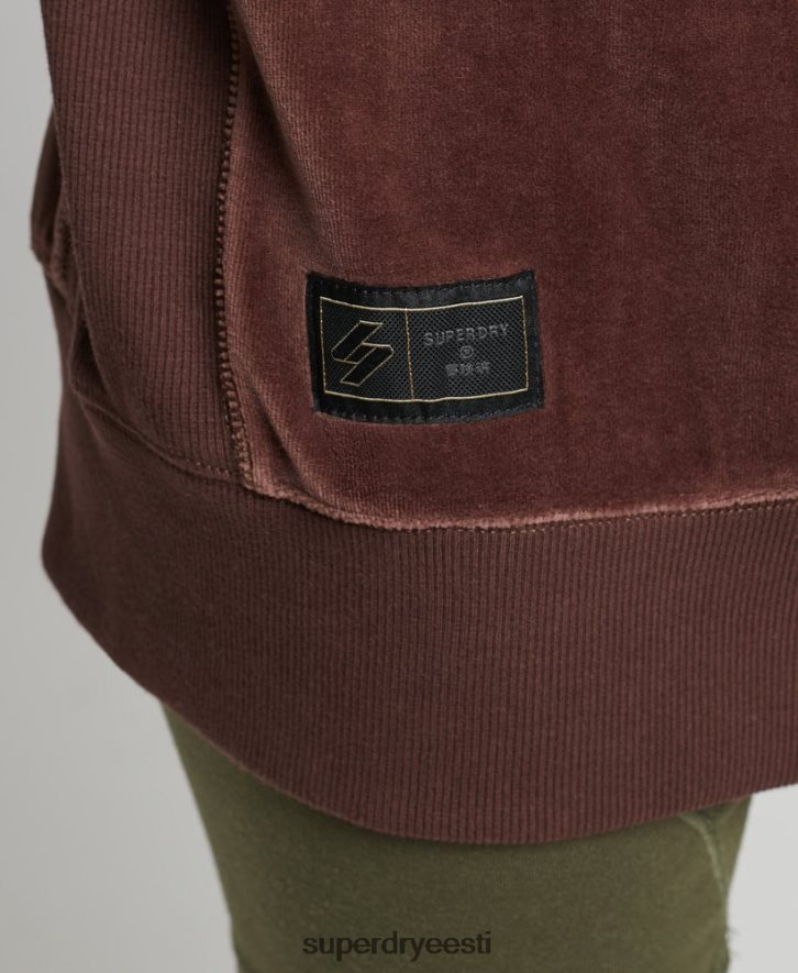 Superdry naised koodi s logo veluur ülegabariidiline meeskond B2LT45856 Riietus pruun