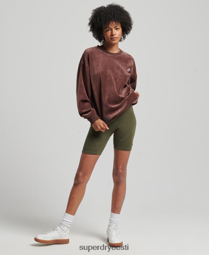 Superdry naised koodi s logo veluur ülegabariidiline meeskond B2LT45856 Riietus pruun