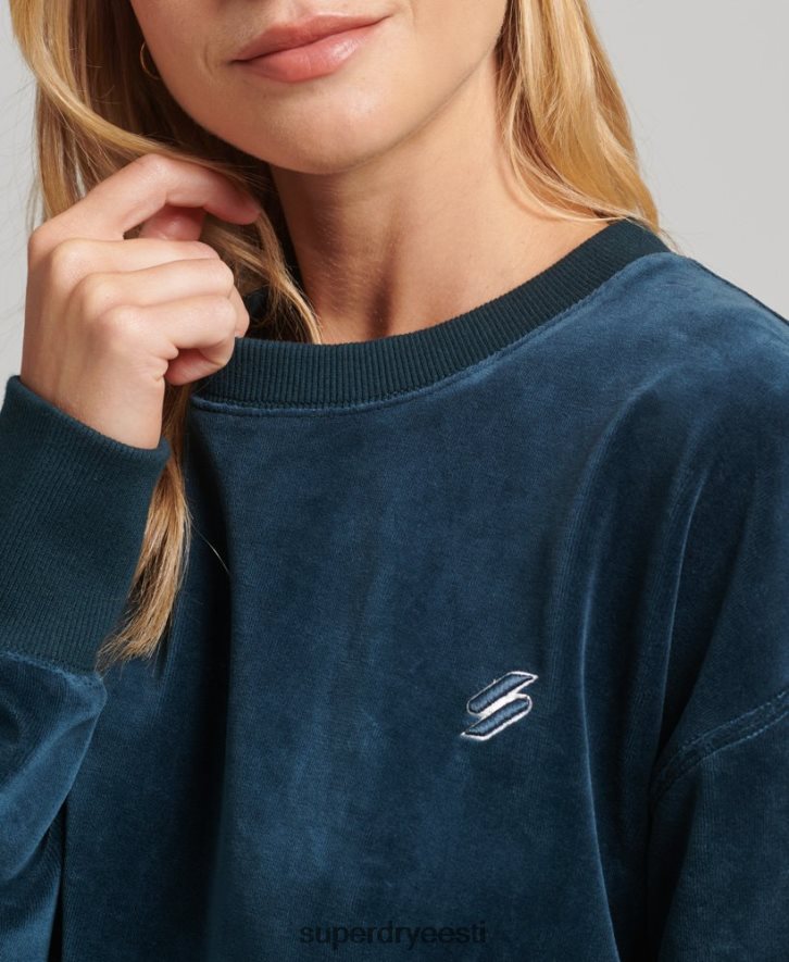Superdry naised koodi s logo veluur ülegabariidiline meeskond B2LT45925 Riietus tumesinine