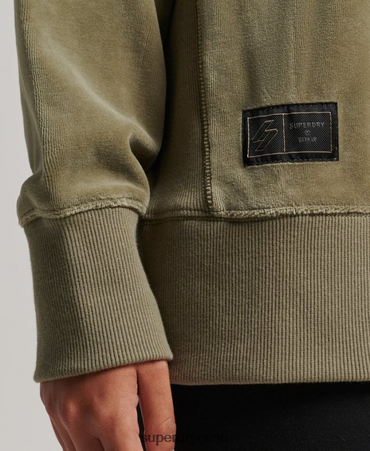 Superdry naised koodi s logo veluur ülegabariidiline meeskond B2LT46013 Riietus khaki