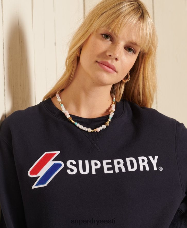 Superdry naised koodiga ülisuur aplikatsiooniga meeskonna dressipluus B2LT45962 Riietus merevägi