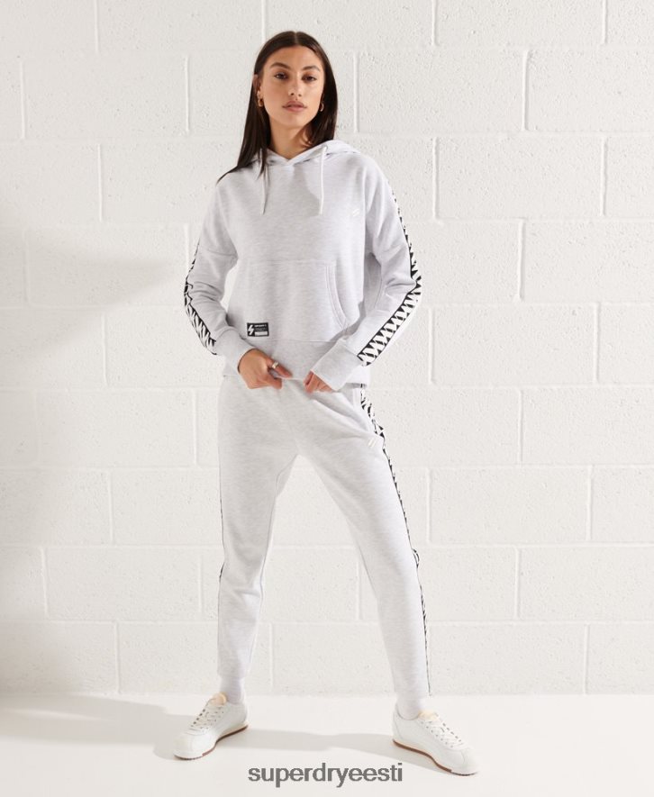 Superdry naised koodiga logo teip crop hoodie B2LT46147 Riietus helehall