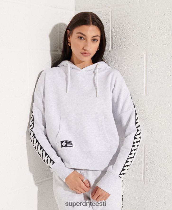Superdry naised koodiga logo teip crop hoodie B2LT46147 Riietus helehall