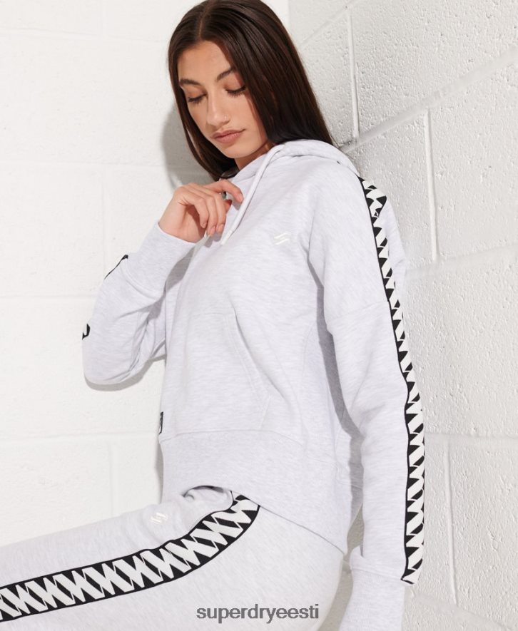 Superdry naised koodiga logo teip crop hoodie B2LT46147 Riietus helehall