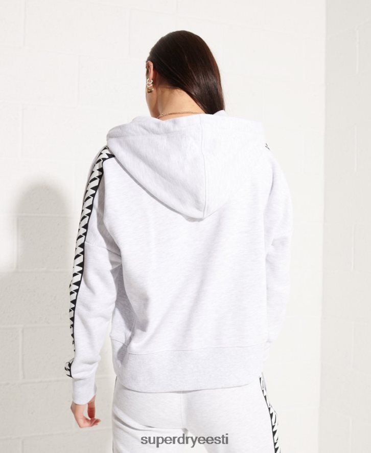 Superdry naised koodiga logo teip crop hoodie B2LT46147 Riietus helehall