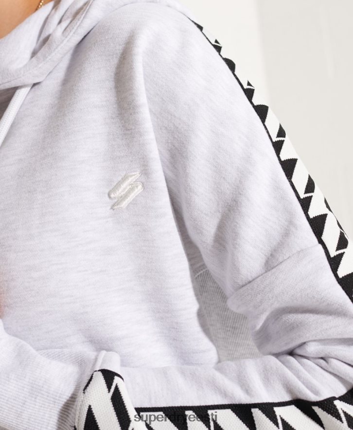 Superdry naised koodiga logo teip crop hoodie B2LT46147 Riietus helehall