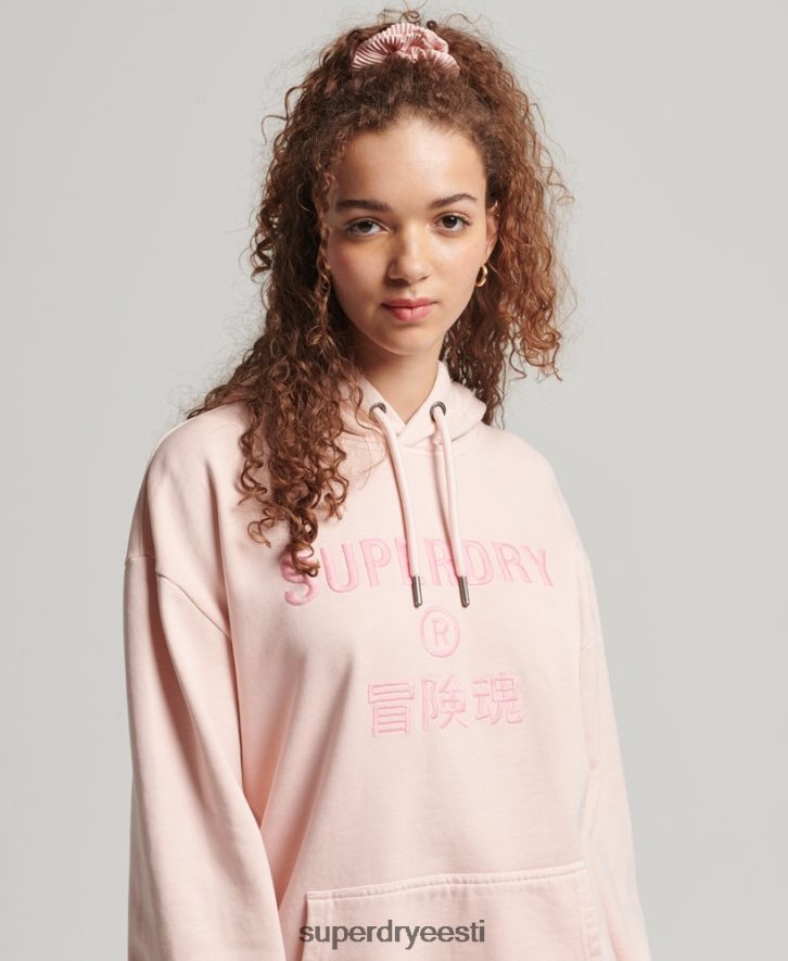 Superdry naised koodilogoga rõivavärvi ülisuur kapuuts B2LT45775 Riietus roosa
