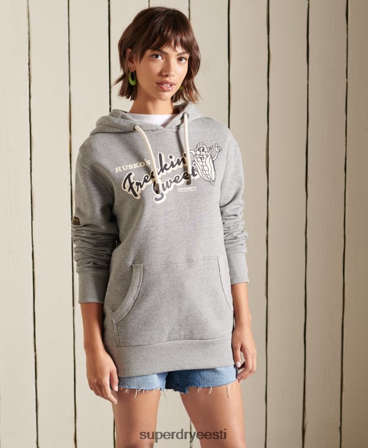 Superdry naised ülisuur Heritage mountain kapuuts B2LT43469 Riietus helehall