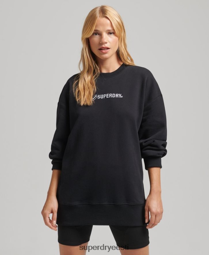 Superdry naised logo aplikatsiooniga ülisuur meeskonna hüppaja B2LT45984 Riietus must