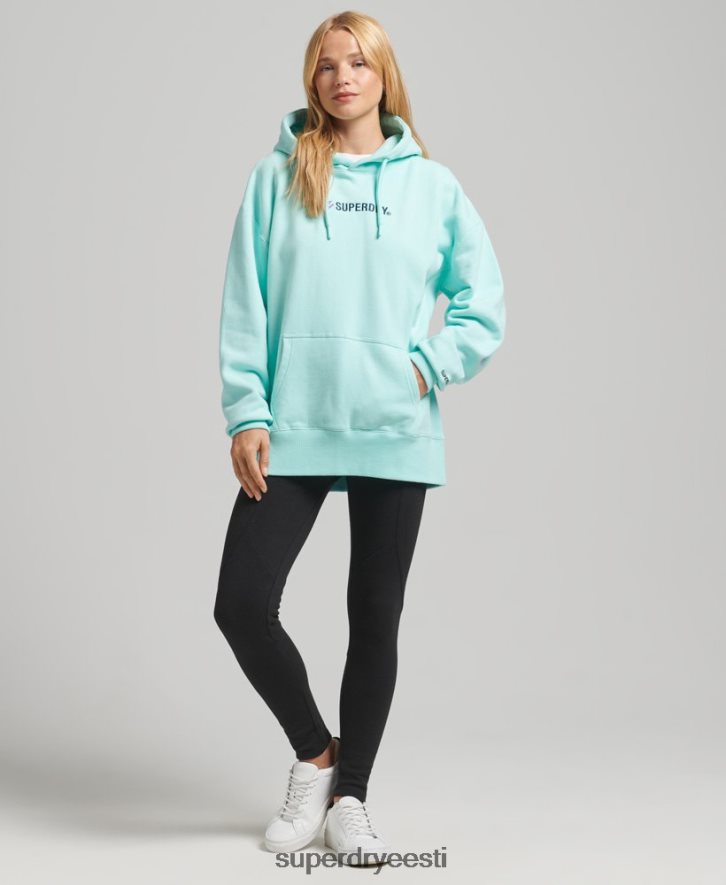 Superdry naised logoga aplikatsiooniga ülisuur meesterahva kapuuts B2LT43434 Riietus sinine