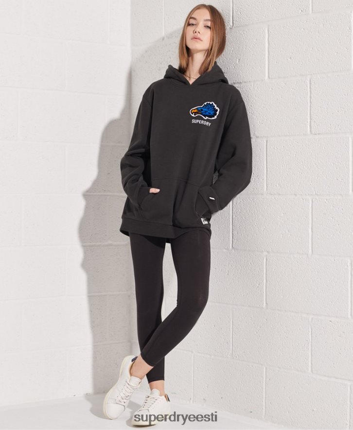 Superdry naised moodne frantsiisi ülisuur kapuuts B2LT43453 Riietus must