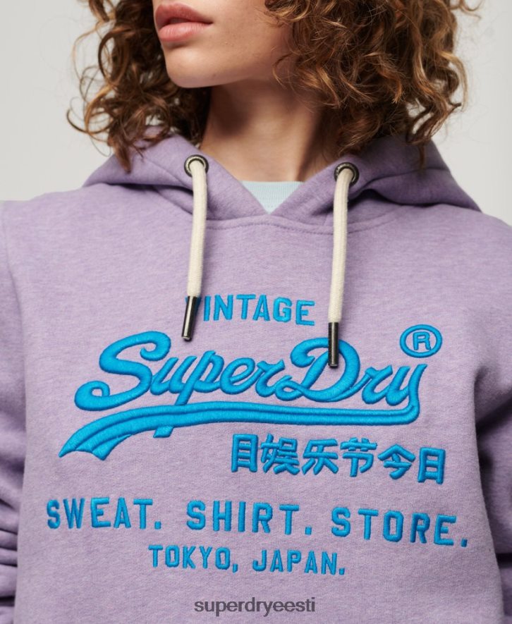 Superdry naised neoon vintage logoga kapuuts B2LT43282 Riietus lilla