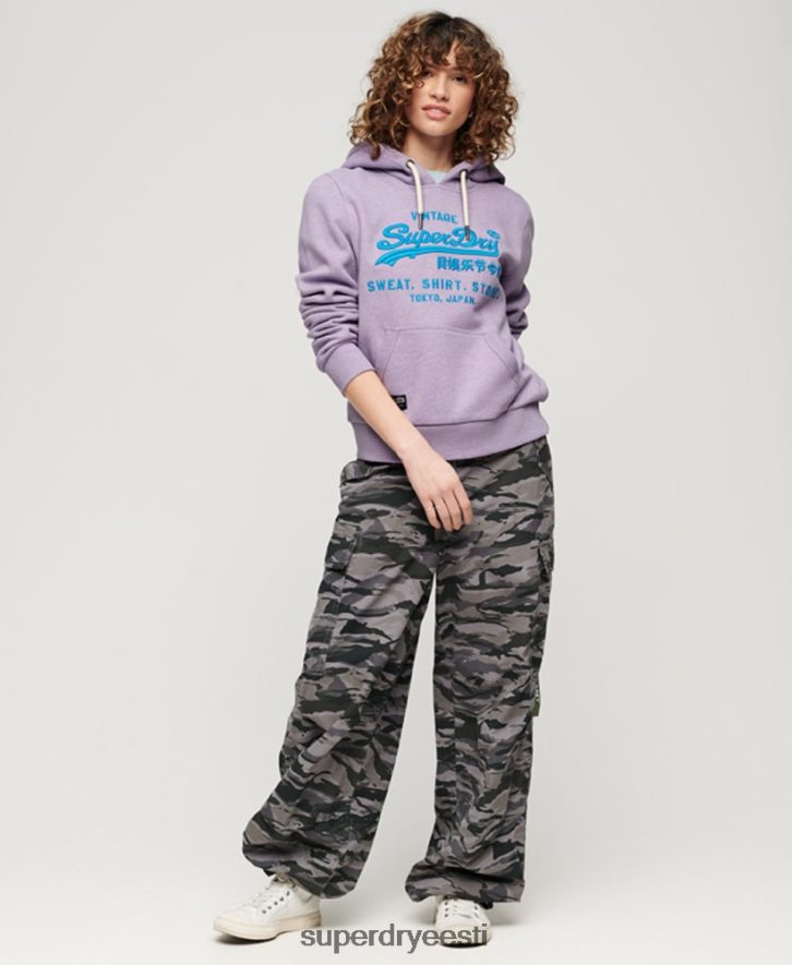 Superdry naised neoon vintage logoga kapuuts B2LT43282 Riietus lilla