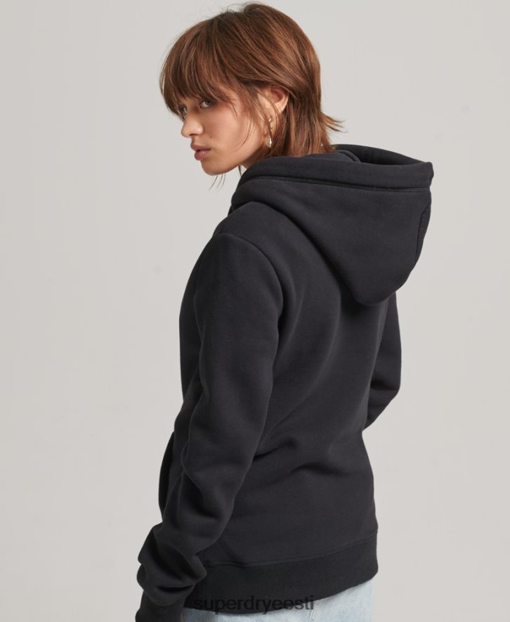 Superdry naised orgaanilisest puuvillast essentsiaalne logoga kapuuts B2LT45766 Riietus must
