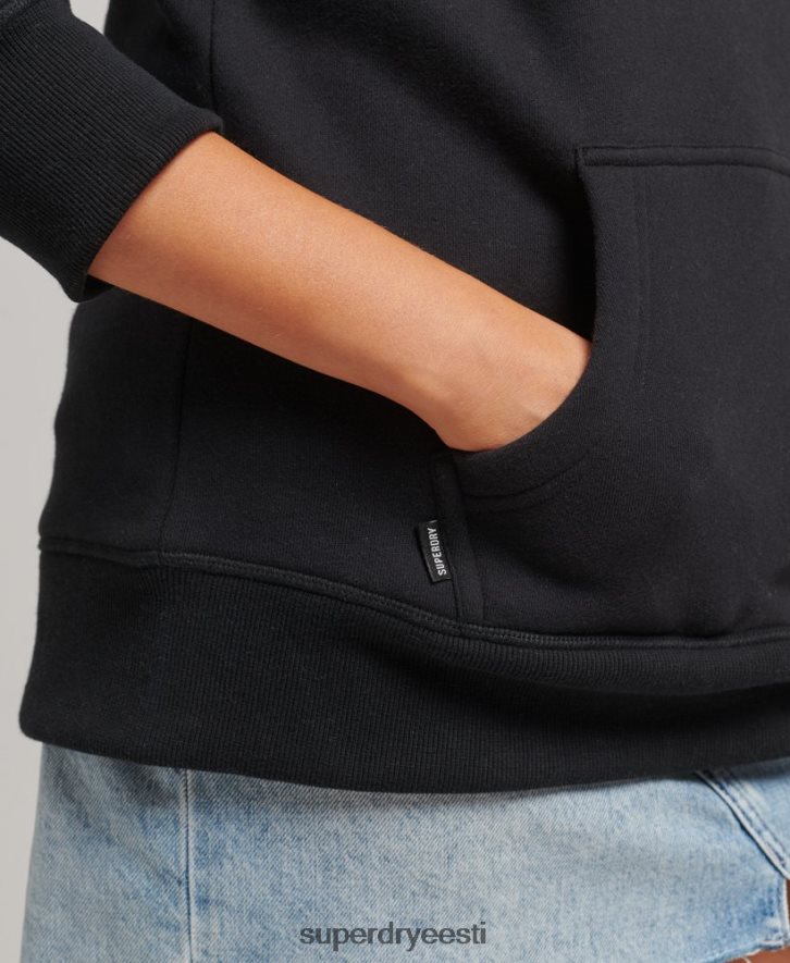 Superdry naised orgaanilisest puuvillast essentsiaalne logoga kapuuts B2LT45766 Riietus must