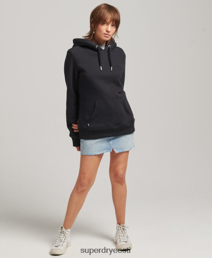 Superdry naised orgaanilisest puuvillast essentsiaalne logoga kapuuts B2LT45766 Riietus must