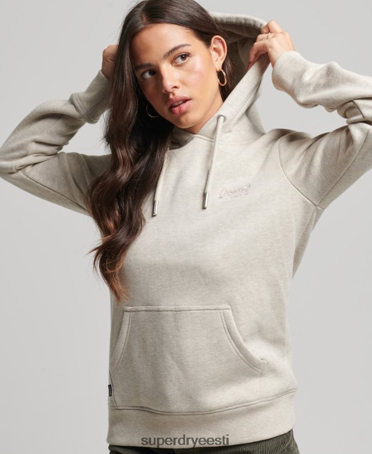 Superdry naised orgaanilisest puuvillast essentsiaalne logoga kapuuts B2LT46151 Riietus kreem