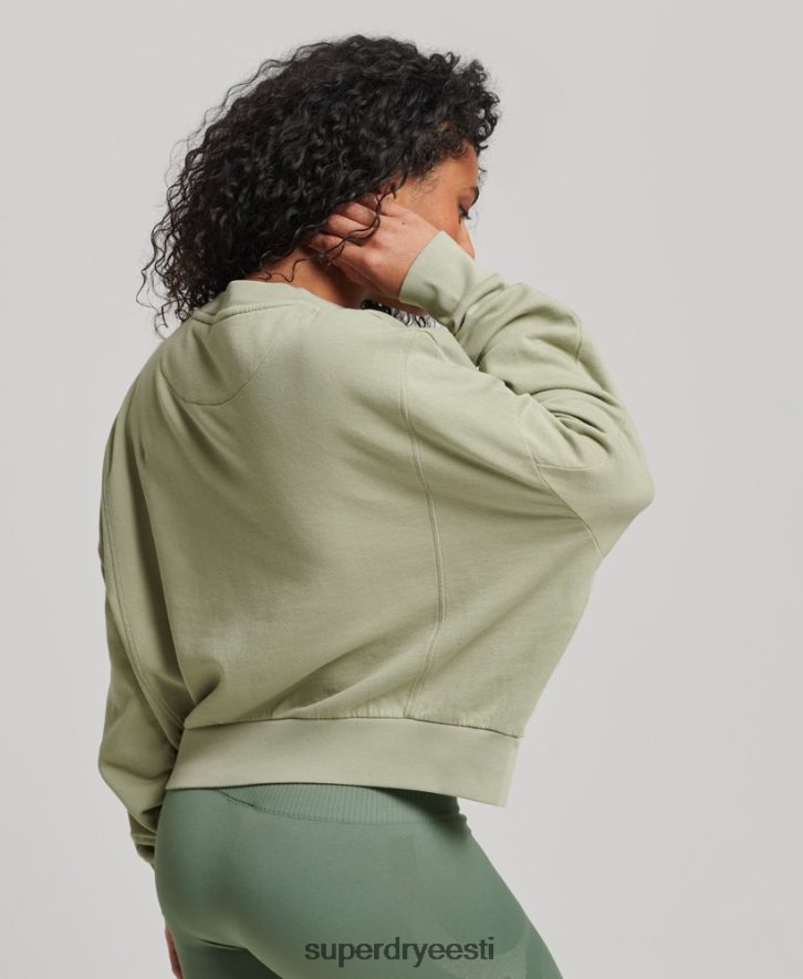 Superdry naised orgaanilisest puuvillast flex batwing crew dressipluus B2LT46031 Riietus roheline