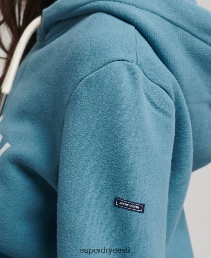 Superdry naised orgaanilisest puuvillast südamikuga logoga kapuuts B2LT45942 Riietus sinine