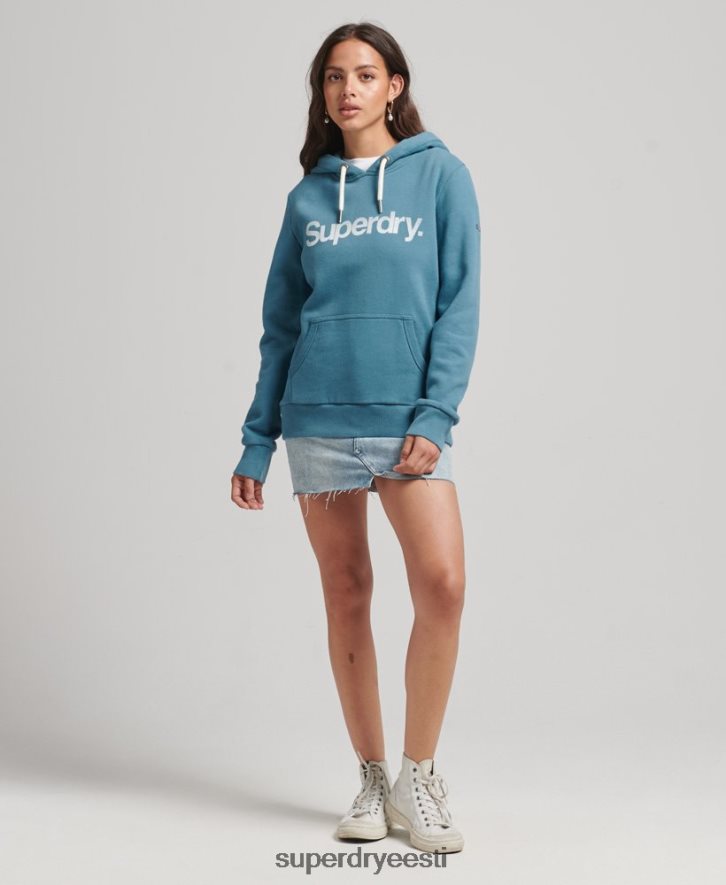 Superdry naised orgaanilisest puuvillast südamikuga logoga kapuuts B2LT45942 Riietus sinine