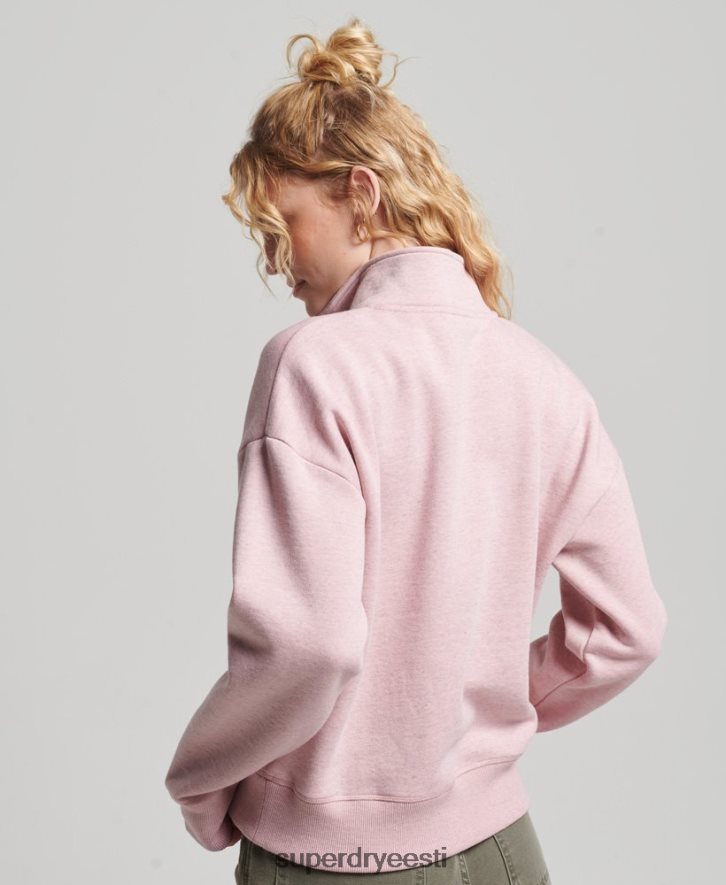 Superdry naised orgaanilisest puuvillast vintage logoga Henley dressipluus B2LT43404 Riietus roosa