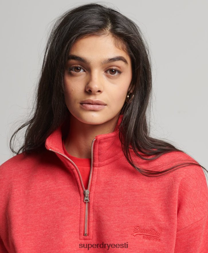 Superdry naised orgaanilisest puuvillast vintage logoga Henley dressipluus B2LT43427 Riietus punane