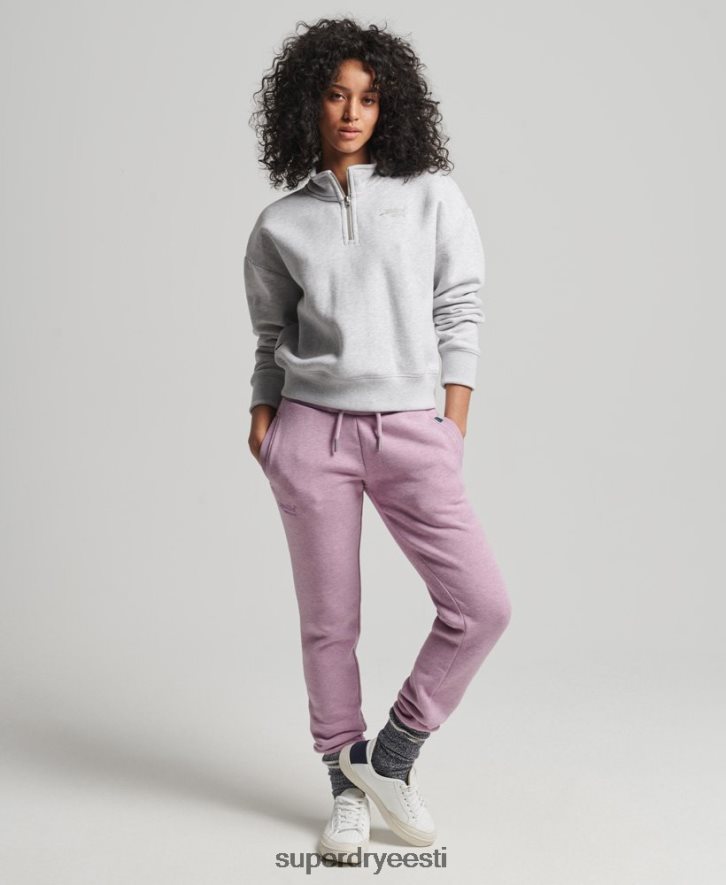 Superdry naised orgaanilisest puuvillast vintage logoga Henley dressipluus B2LT45883 Riietus helehall