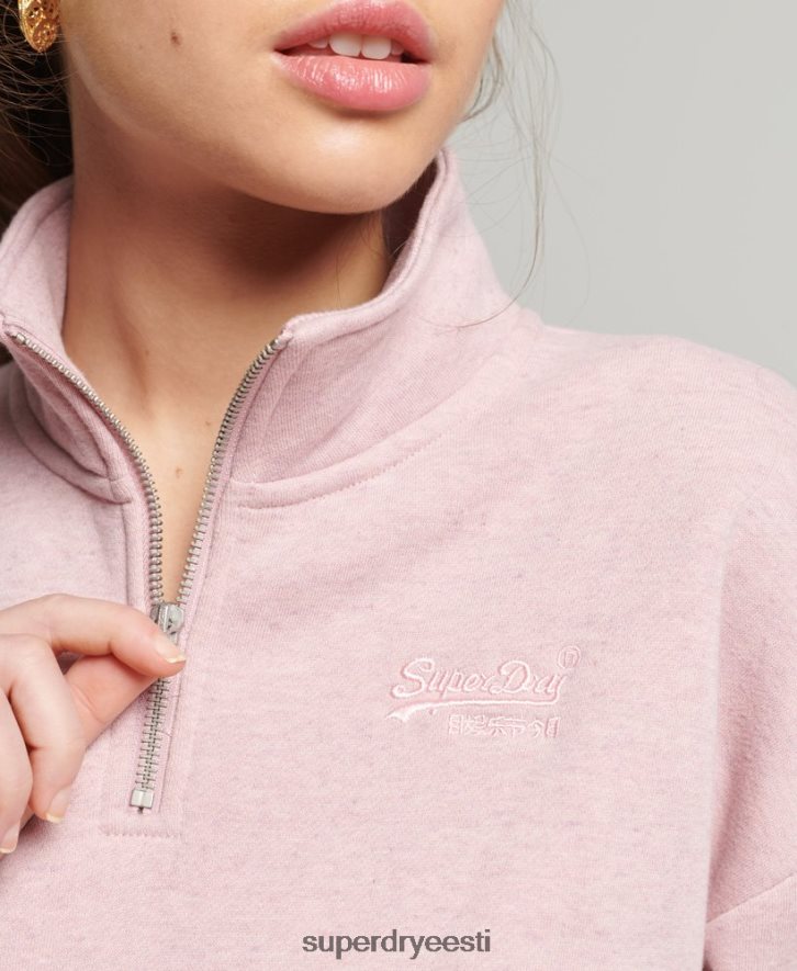 Superdry naised orgaanilisest puuvillast vintage logoga Henley dressipluus B2LT45886 Riietus roosa