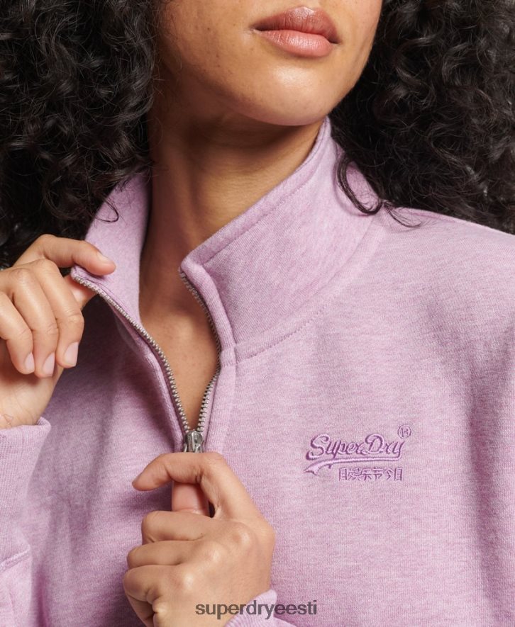 Superdry naised orgaanilisest puuvillast vintage logoga Henley dressipluus B2LT45926 Riietus lilla