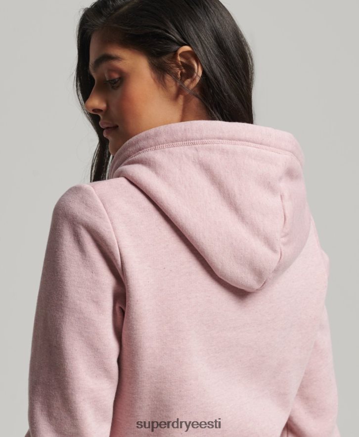 Superdry naised orgaanilisest puuvillast vintage logoga tõmblukuga kapuuts B2LT45763 Riietus roosa
