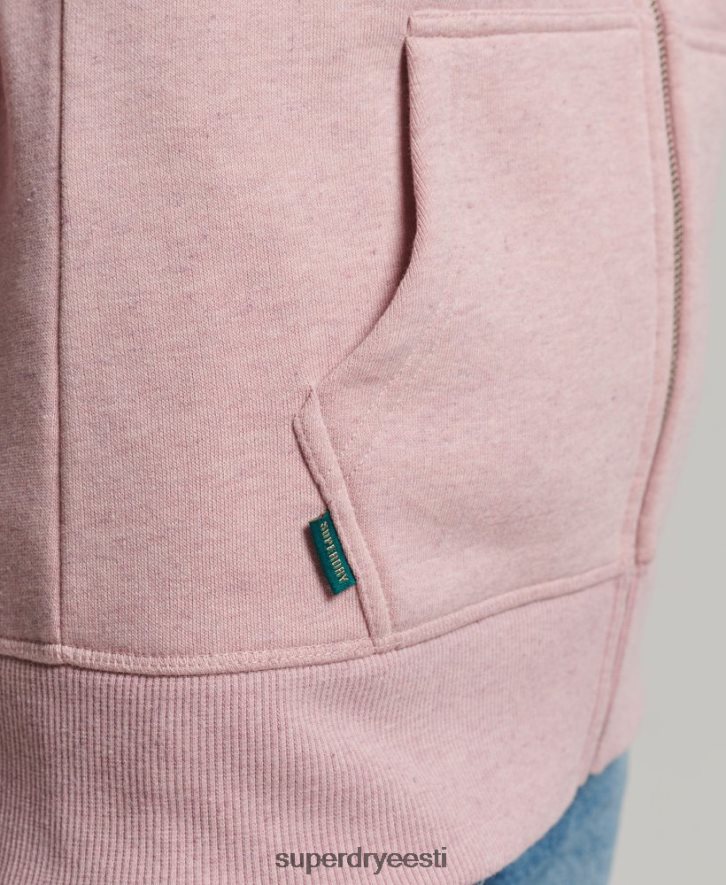 Superdry naised orgaanilisest puuvillast vintage logoga tõmblukuga kapuuts B2LT45763 Riietus roosa