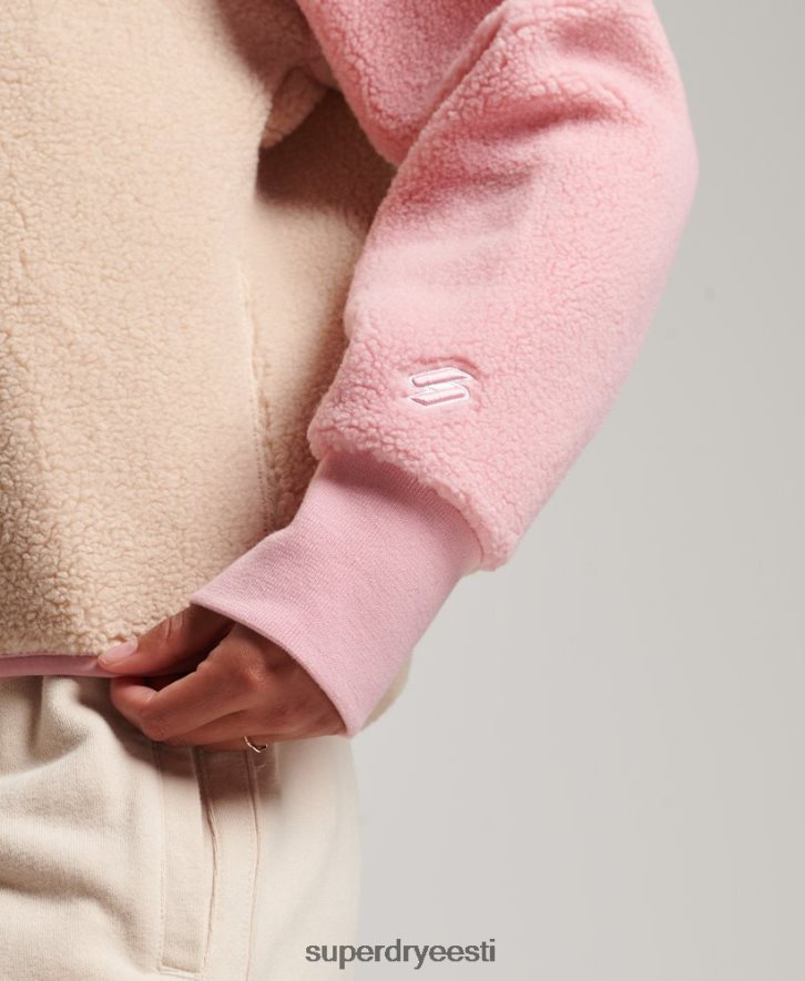 Superdry naised pehme voodriga Henley borg dressipluus B2LT45996 Riietus korallid