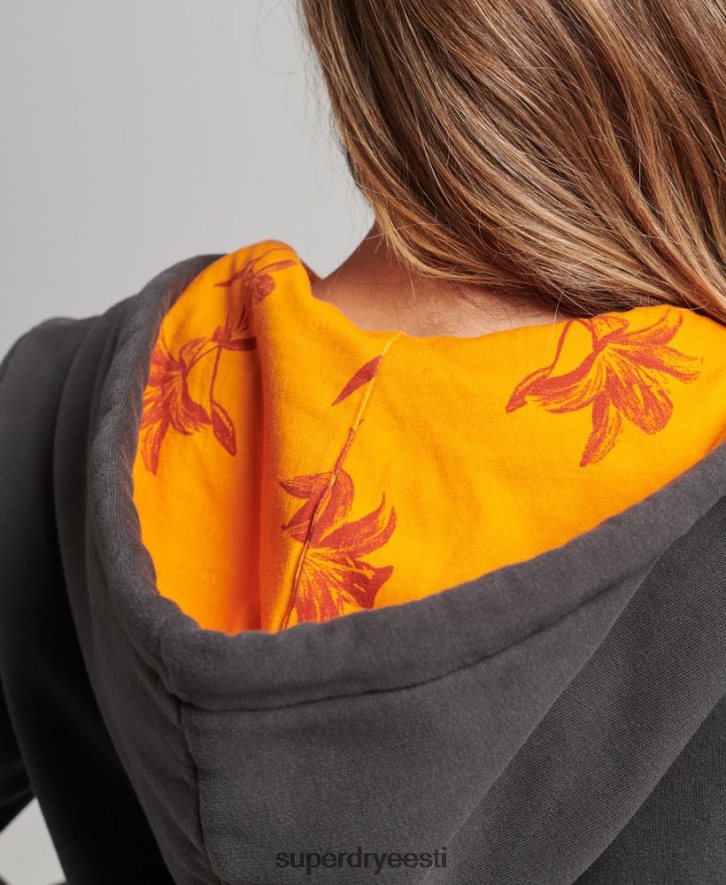 Superdry naised sisemine üleni trükitud tõmblukuga kapuuts B2LT46027 Riietus tumehall